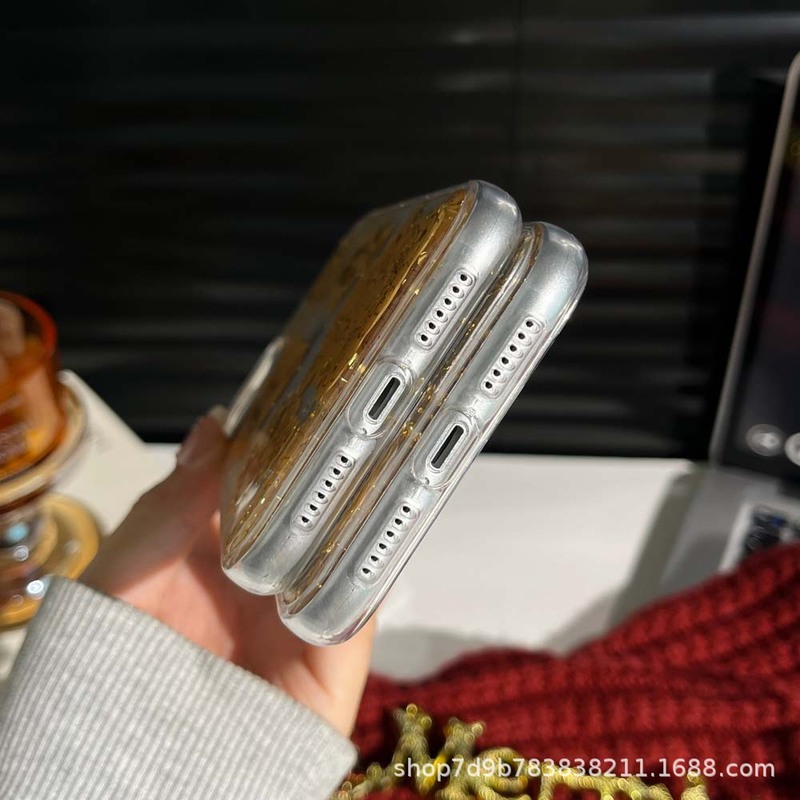 适用iPhone苹果17和16系列手机壳滴胶金箔壳招财招桃花手机壳|undefined