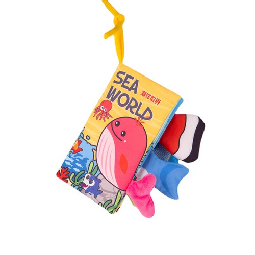 Funny big tail cloth book infant early education 3D luxury book baby quiet toy wholesale