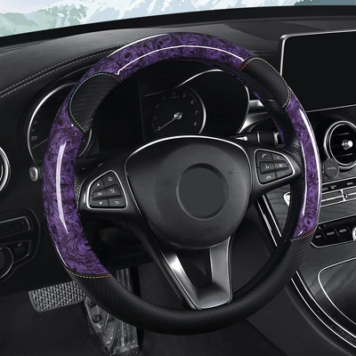 Four-Season Universal Anti-Slip Sweat-Absorbent Crystal: Steering wheel cover - night-purple-36cm-round