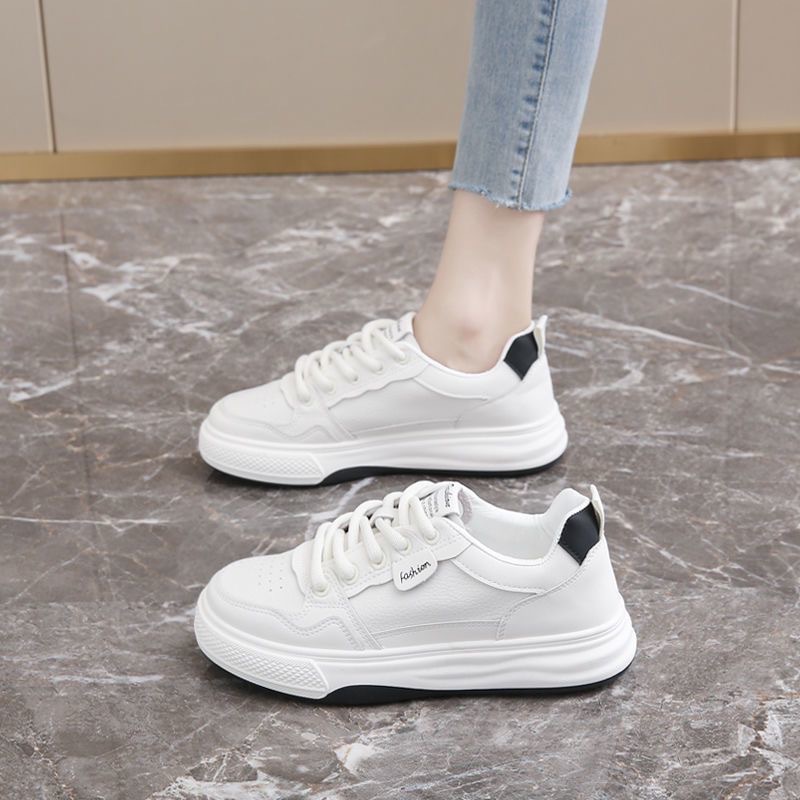 2025 primavera nuevos zapatos blancos transpirables para estudiantes coreanos zapatos deportivos de suela gruesa casuales zapatos de skate de moda image 8
