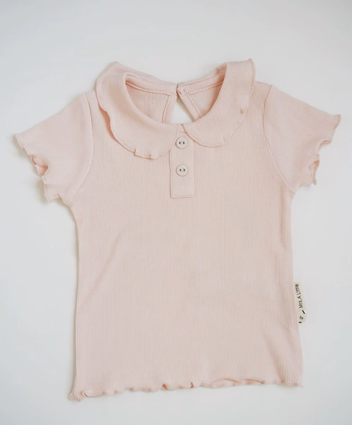Peter Pan wavy short sleeves - gentle pink