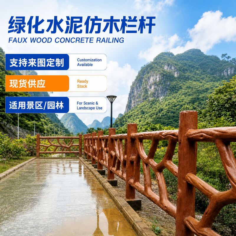 Factory Supply Imitation Rattan Railing Ecological Railing Greening Cement Imitation Wood Railing Concrete Railing Fence Factory Supply Imitation Rattan Railing Ecological Railing Greening Cement Imitation Wood Railing Concrete Railing Fence