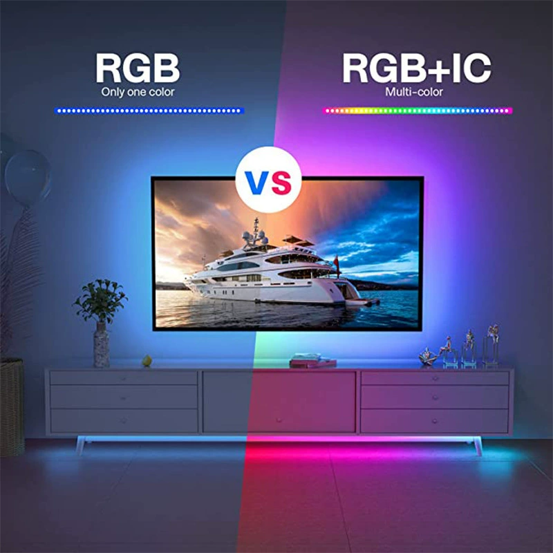 Светодиодная лента 5В 5050/2835 RGB, длина 1–30 м, Bluetooth‑приложение и 24‑кн. пульт