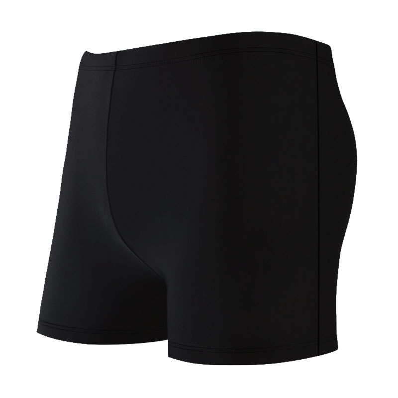 Hurun nylon alta elástico natación troncos playa pantalones protección solar resistencia al cloro hombres puro negro suelta Boxer caliente primavera natación troncos