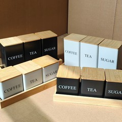 国境を越えた日本式シンプルな竹蓋鉄芸茶葉缶間食収納コーヒー豆缶展示角型茶包密封缶