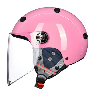 Motorcycle Helmet for Men and | Motosiklet kaskı (dəbilqə) - sakura-pink-transparent-long-mirror-one-size-fits-all-l
