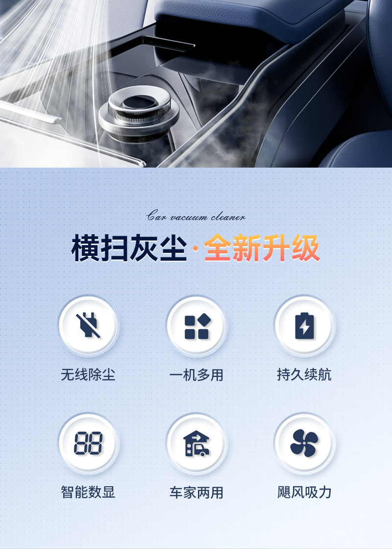 Cross-Border New Car-Mounted High-Power Mini Vacuum Cleaner Household Wireless Charging Small Handheld Multi-Function Vacuum Cleaner