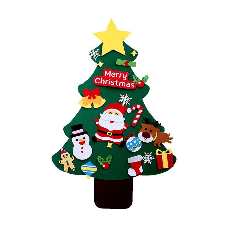 2022 Amazon nuevo fieltro árbol de navidad DIY empalme colgante de navidad decoración interior árbol de navidad