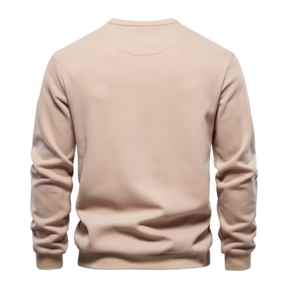Autumn New Long-sleeved Solid Color Sweat Trendy Foreign Trade Men's Loose Casual All-match Round Neck Sweat Men's Wear