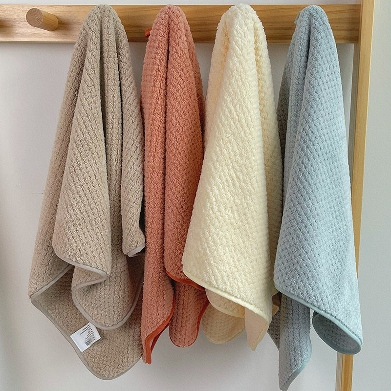 2 Towels Absorb Water and Are Not Easy to Shed Hair. Men and Women Wash Their Faces and Bathe. Household Dry Hair Coral Velvet Is Faster Than Cotton for Men