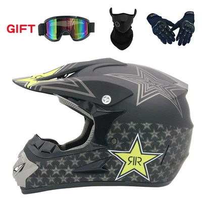 Motosiklet kaskı (dəbilqə) — mask gloves - matte-black-five-pointed-star-goggles-mask-black-gloves-s