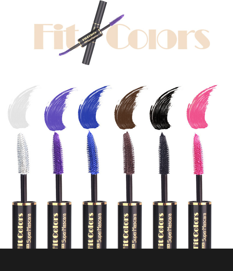 Fit Colors Double-head colored mascara is thick, curly and less likely to smudge white hair undefined