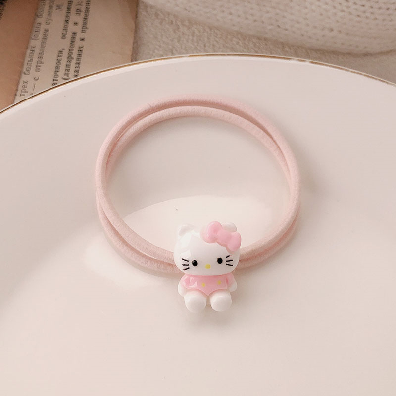 Dibujos animados lindo gatito cuerda para el cabello simple ins girl lazo para el cabello con banda de goma para el cabello salvaje cuerda para el cabello Mori accesorios para el cabello