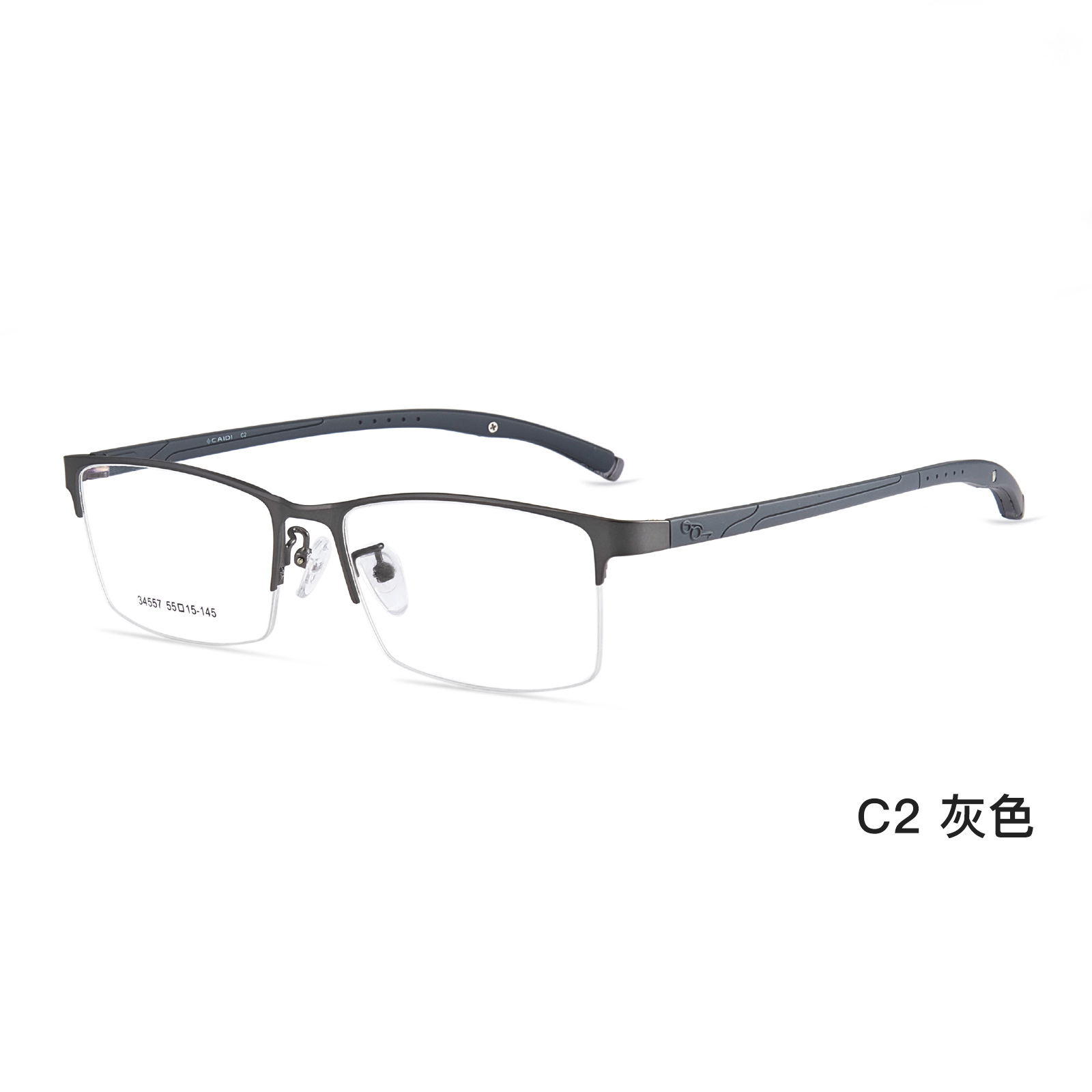 Deportes y ocio ultra-ligero de aleación de negocios medio marco gafas marco plástico acero pierna antideslizante no clip cara gafas Danyang lote