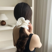 轻奢高档珍珠蕾丝花边大肠发圈高级感网纱时尚大肠圈韩系超大发绳