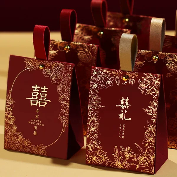 New Style Wedding Candy Boxes, New Chinese-Style Candy Boxes, High-End Empty Boxes, Hand-Held Bags, Wedding Favors Candy Boxes Wholesale