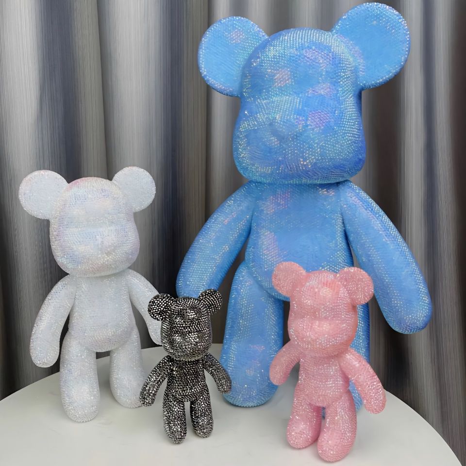 comercio exterior DiDi pegatinas violentas osos blancos embriones manuales diámetro de diamante de oso pegatinas de diamante material de muñeca de diamante adesivo adornos muñecas