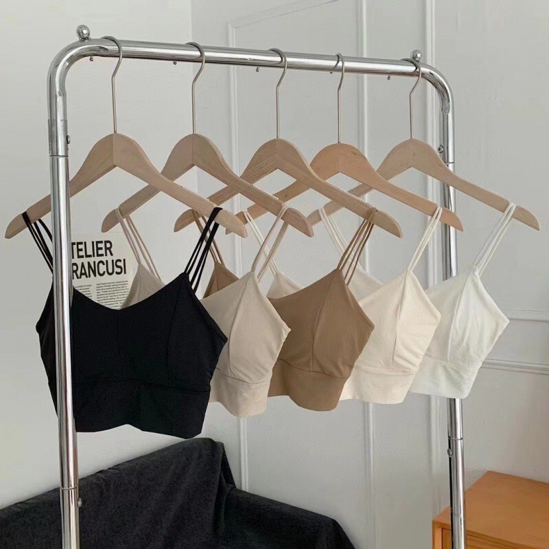 Nuanxiaoai 708 Vest Ice Silk Suspender One-Cup Latex Breast Pad Summer Breathable Slim Tube Top Suspender Top for Women