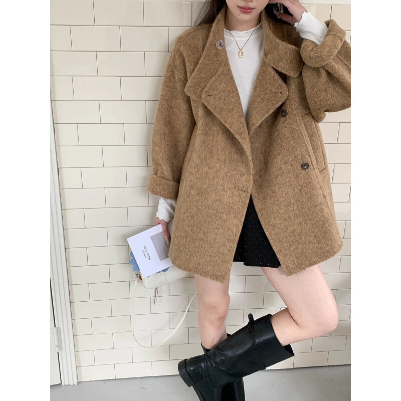 3Th Morning Relaxed Collector High-Quality Stand Collar Wool Double-Sided Coat Zy3403