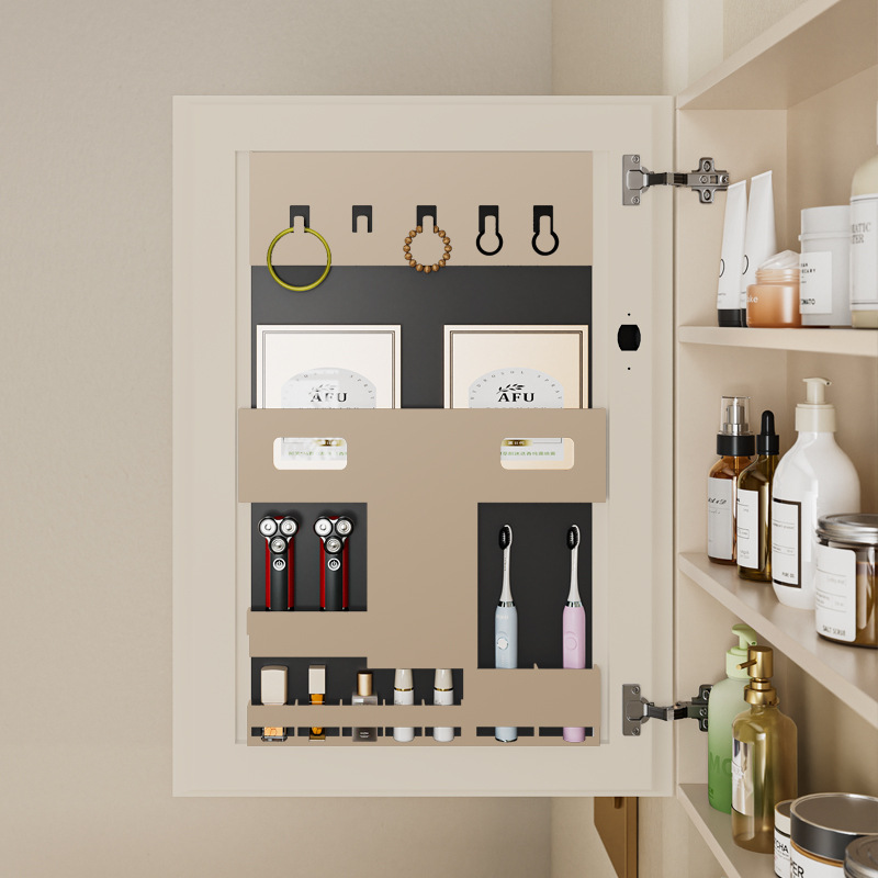 Nuevo tipo de barredora impermeable espacio de aluminio panal colgado pared gabinete de baño combinado en una cuenca de cerámica gabinete de espejo de belleza inteligente