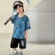 Haima's Boys' Quick-drying Mesh Sportswear suit 2025 Summer New Korean Children's Wear Children's Short-sleeved Shorts