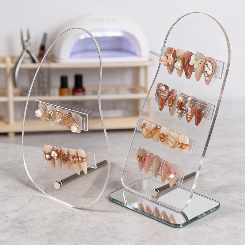 Irregular Acrylic Nail Art False Tips Display Board Transparent Nail Polish Showing Shelf Display Stand Manicure Display Holder