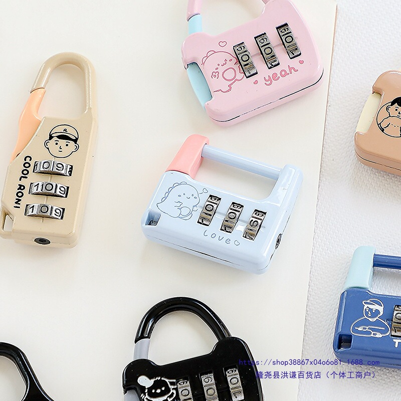 Mini Password Lock Student Suitcase Small Padlock Suitcase Small Lock Pencil Bag School Bag Locker Ring Lock