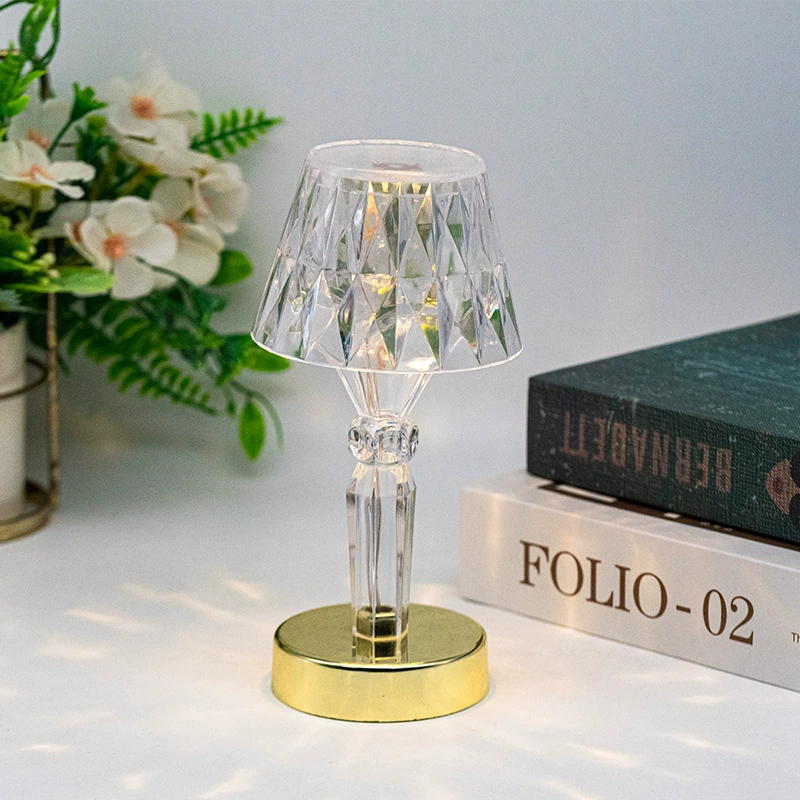 LED table lamp for bedroom, acrylic lights, creative night light, decorations, material