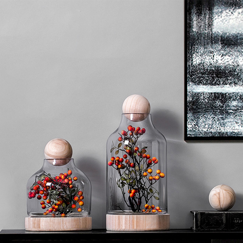 Simple Eternity Flower Glass Dome Decorative Piece Wholesale Living Room TV Stand Sample Room Home Decor Gift Valentine's Day Gift