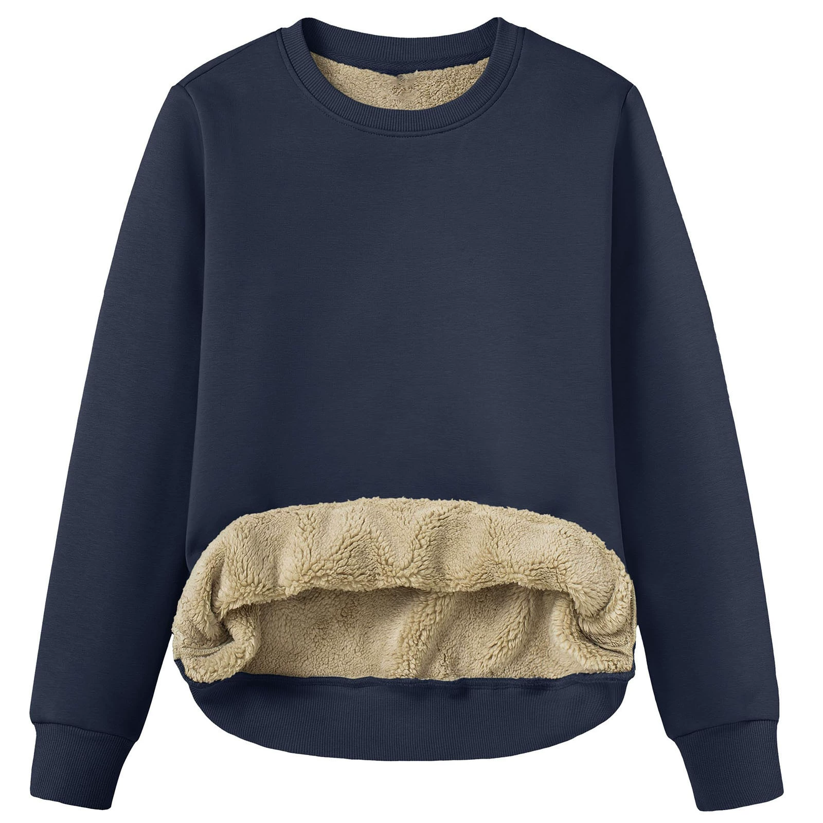 Желаю Amazon 2023 осень и зима горячий новый европейский и американский простой однотонный пуловер с длинным рукавом и круглым вырезом толстый свитер женский