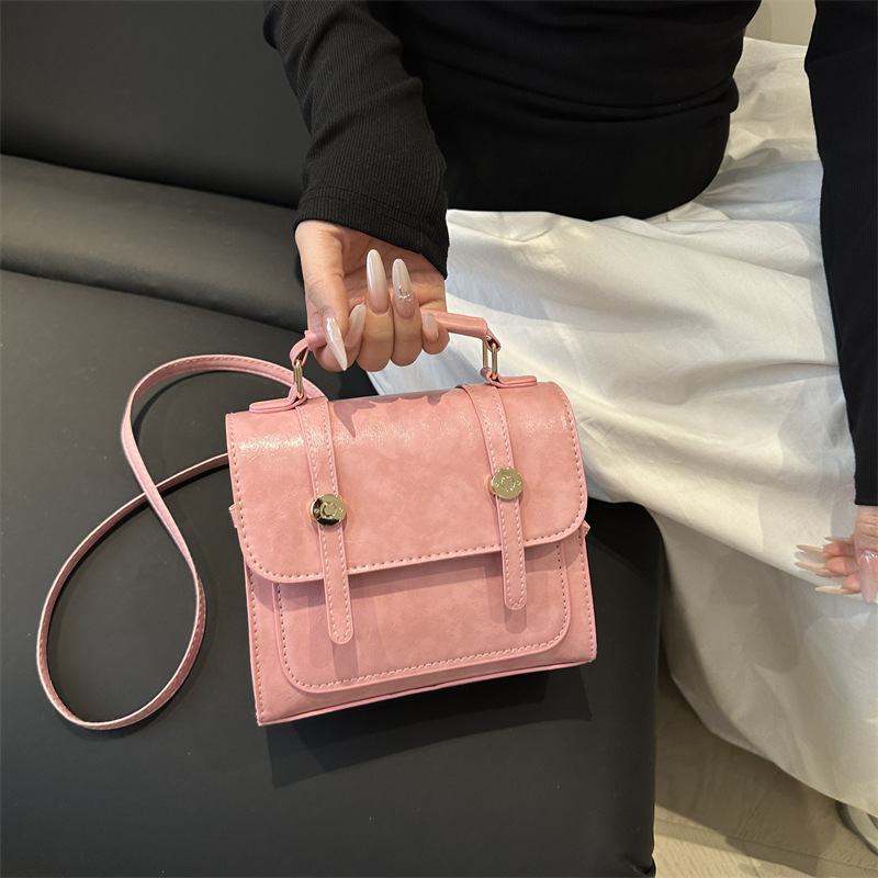 Retro Maillard British College Style Bolso mujer 2025 nuevo bolso de mensajero textura portátil Cambridge pequeño bolso cuadrado marea