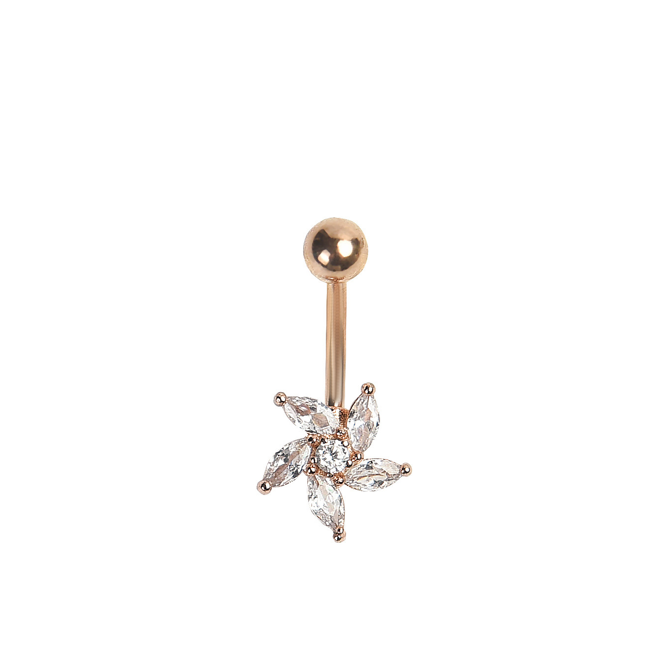 Manufacturer New Piercing Jewelry European And American Fashion Zircon Wisteria Navel Belly Button Ring_voghion.com