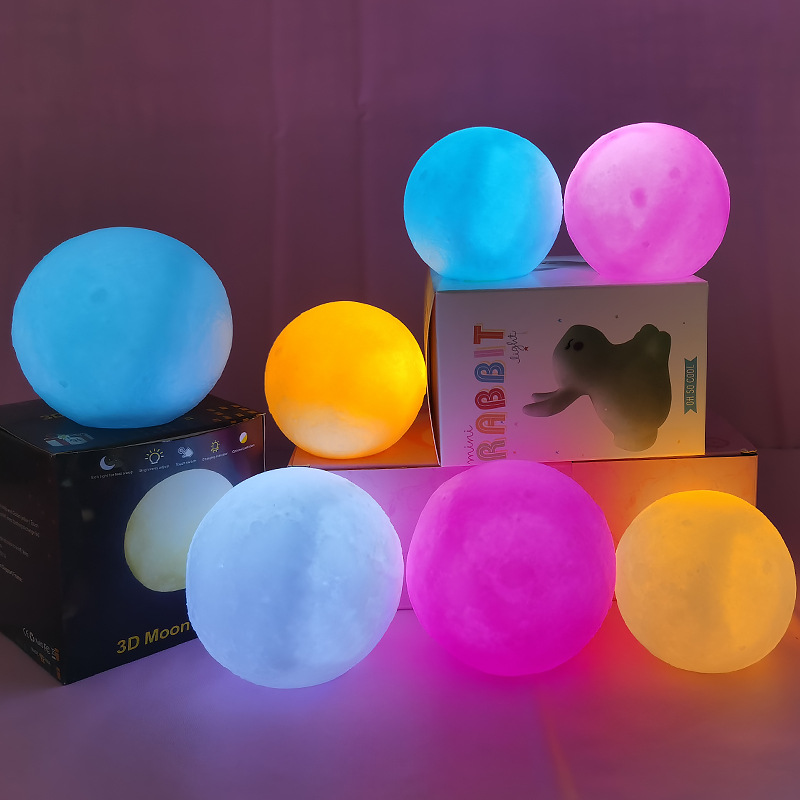 月球燈3D打印月球燈月亮燈星空燈星球燈小夜燈七夕中秋節伴手禮物