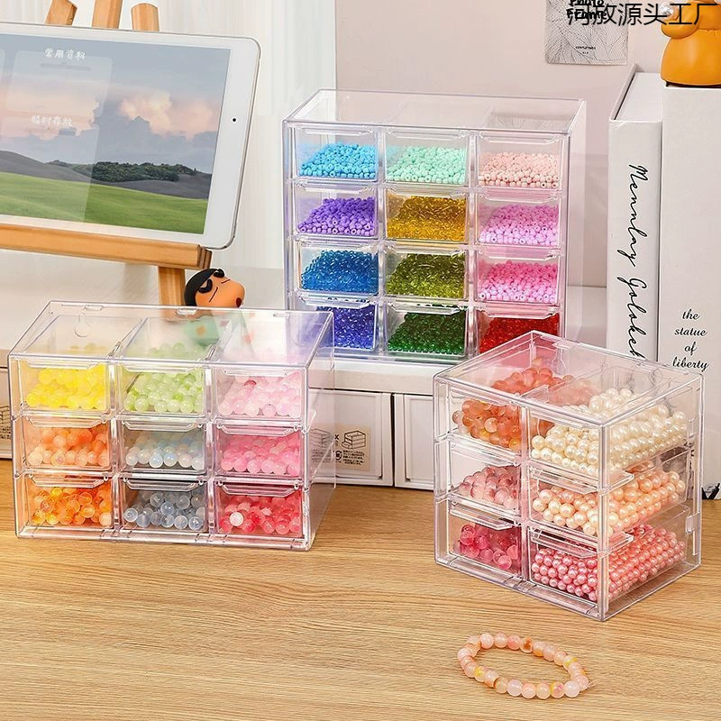 Beads, transparent beaded bracelet, storage box, storage system