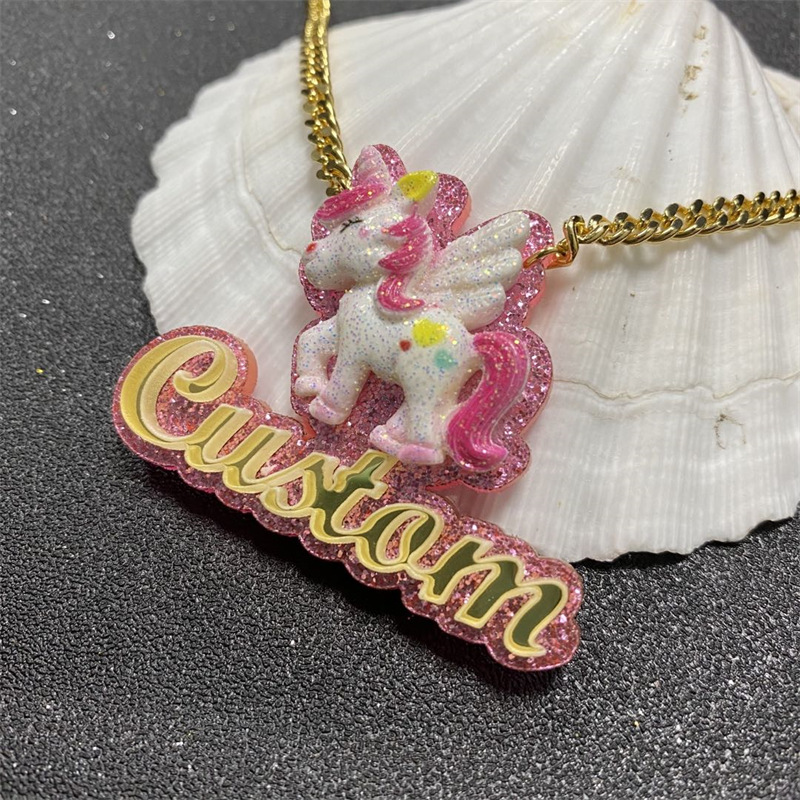 Personalisierte Acryl Buchstaben Kette Für Damen Und Kinder_voghion.com