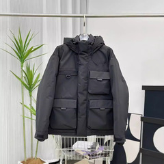 莆田北顔工装ダウンジャケット多ポケット申敏児同タイプ刺繍男女カップル防水保温コート