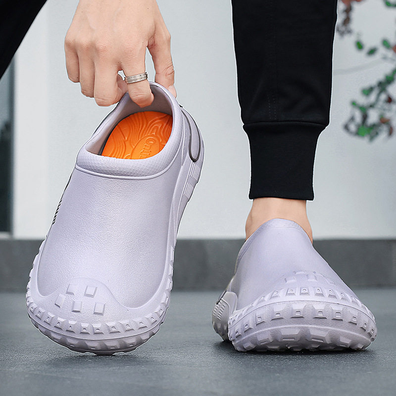 Zapatos de cocina de verano zapatos de trabajo especial para hombre impermeable, antideslizante, suela suave a prueba de aceite, zapatos de protección laboral de tamaño grande