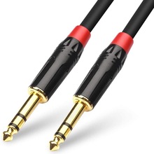1/4英寸TRS电缆6.35mm立体声插孔平衡音频连接线电吉他贝丝线
