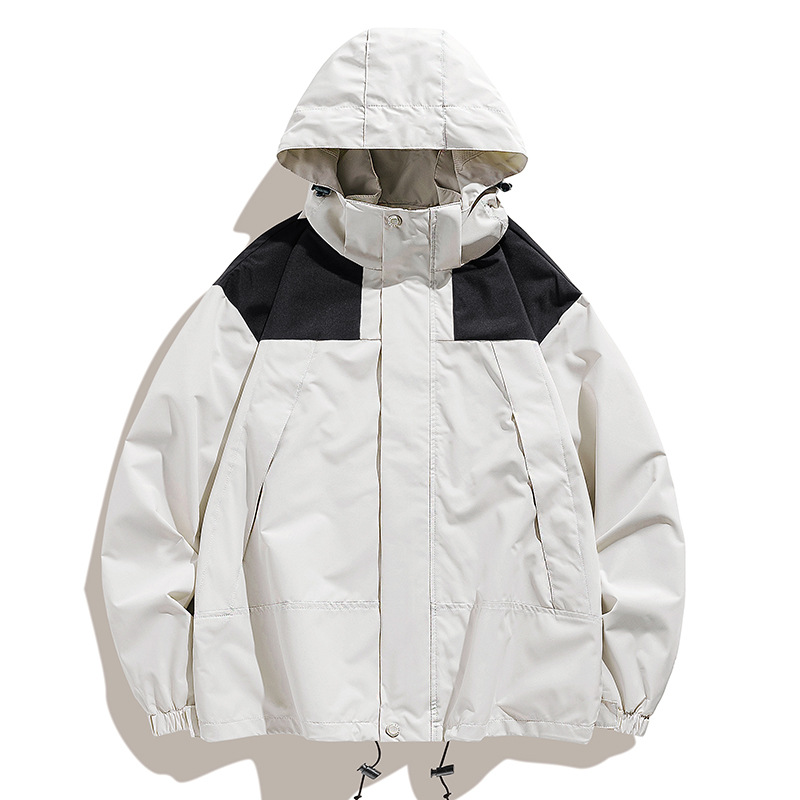 Nuovo autunno inverno con color blocking, giacca da uomo impermeabile da esterno ampia e versatile, giacca da uomo_voghion.com