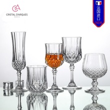 法国CDA进口水晶玻璃洋酒杯刻花水杯饮料杯