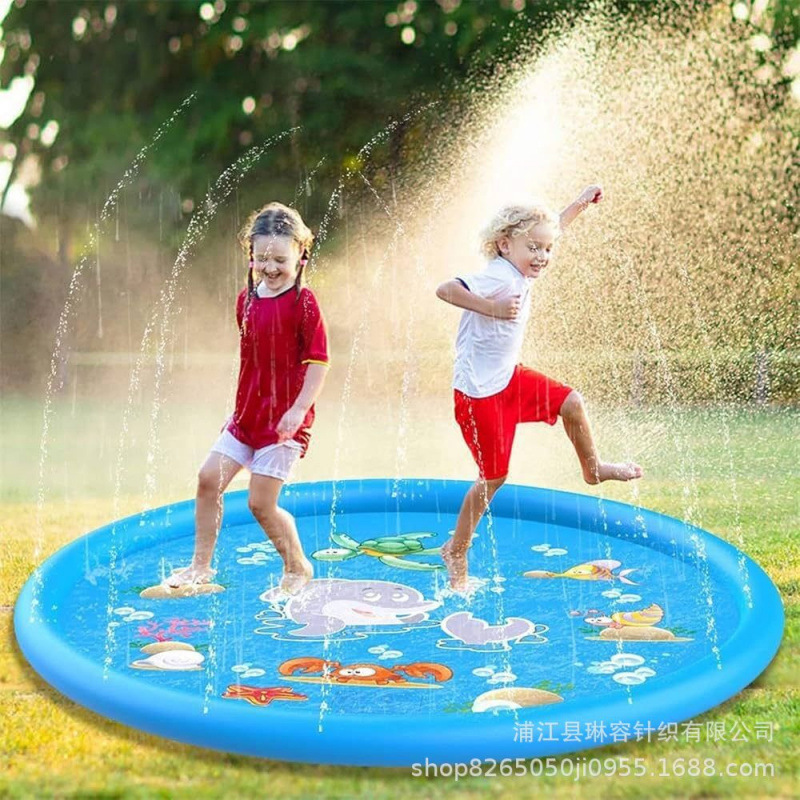 Punto de fábrica Almohadilla de chorro de agua de PVC transfronterizo Juguetes de agua para niños Fuente inflable Mascotas al aire libre rociadores de césped