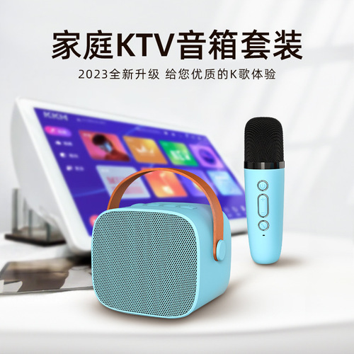 P2 portable Bluetooth karaoke audio with microphone split audio microphone children's small family KTV set in one