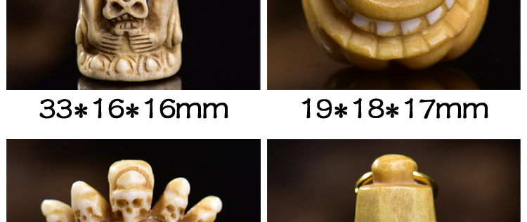 Xizang-Style Carved One-Eyed Monster Pendant Spacer Bead DIY Semi-Finished Buddhist Bead Bracelet Accessory