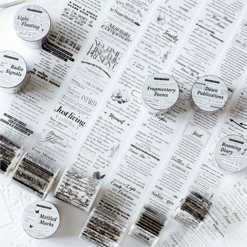 Сахарная поэзия романтический ретро текст ПЭТ лента памяти в главе серии ручной счет DIY декоративный материал наклейка лента