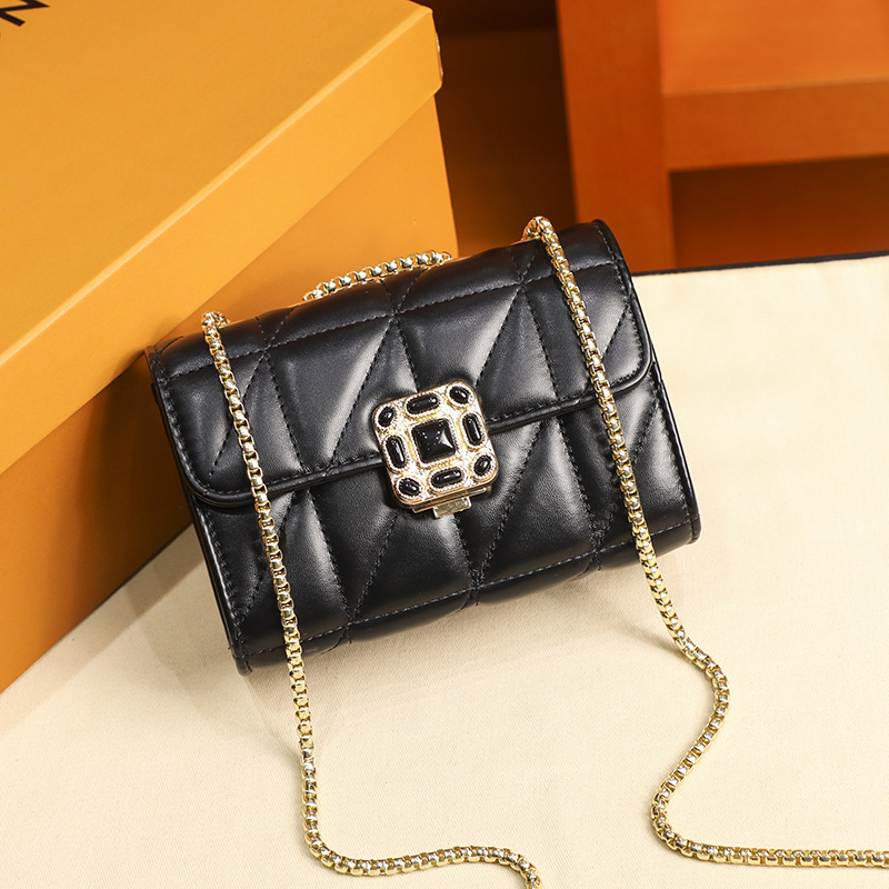 包包女2021新款春季小香风菱格链条包ins复古时尚单肩斜挎小方包|ru