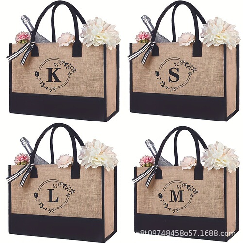 Minimalist Tote Bag for Women, Hemp Handbag, Shopping Bag, Fashion Bag from Factory