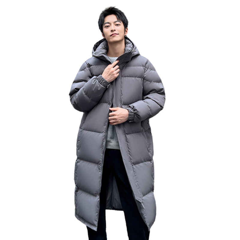 Invierno de alta gama engrosado chaqueta de pluma antifríaco chaqueta de pluma blanca ropa de trabajo chaqueta de pluma para hombres personalizada