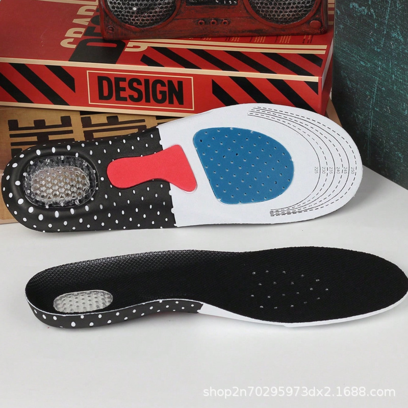 Men's Sports Shoe Insoles Eva Silicone Basketball Running Shock-Absorbing Arch Support Full Insole Correction Cross-Border Best-Selling Model