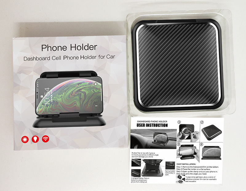 Cross-border hot-selling car mobile phone bracket car dashboard silicone navigation bracket carbon fiber pattern car bracket