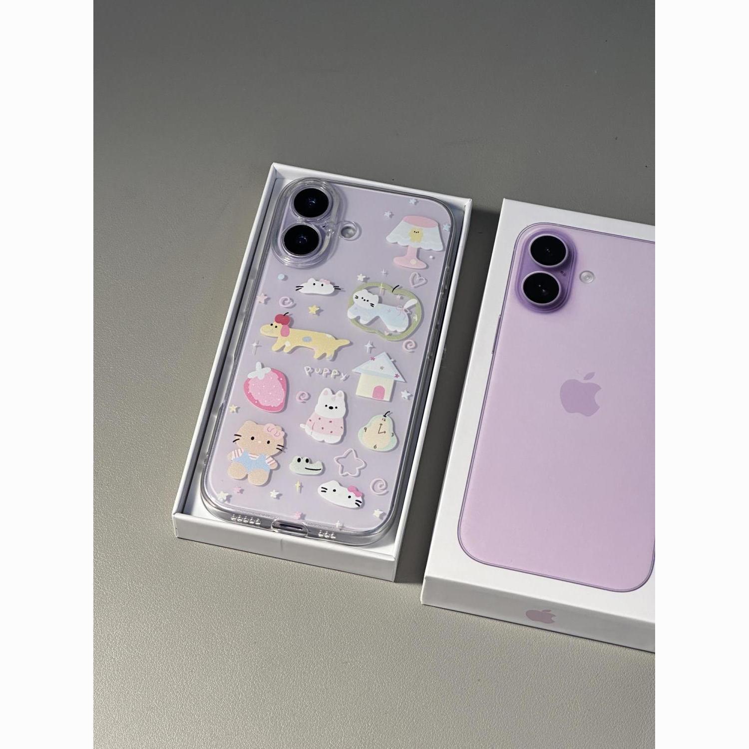 草莓星星动物插画适用苹果iPhone1514promax手机壳16简约13全包17